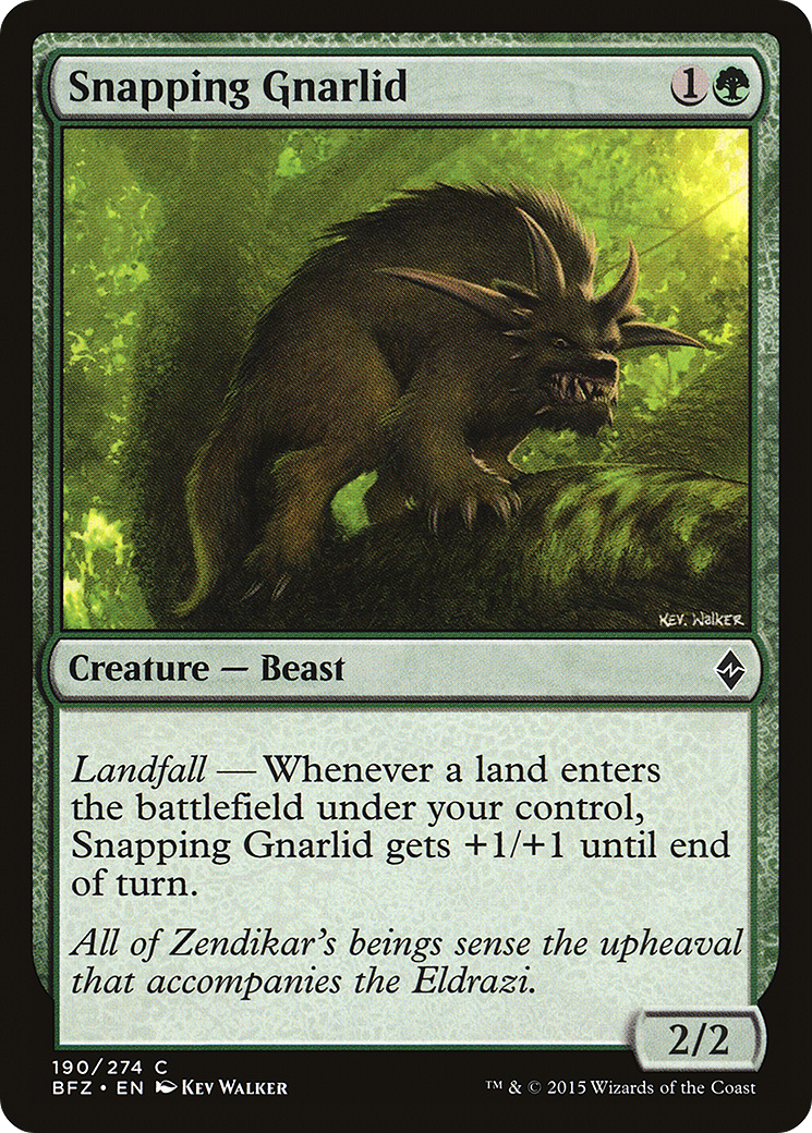 Snapping Gnarlid (BFZ-190) [Battle for Zendikar] Foil MTG Single Wizards of the Coast