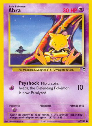 Abra (67/110) - [Vintage: Legendary Collection] Reverse Holofoil Pokemon Single Pokémon