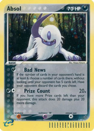 Absol (1/97) - [EX: Dragon] Reverse Holofoil Pokemon Single Pokémon