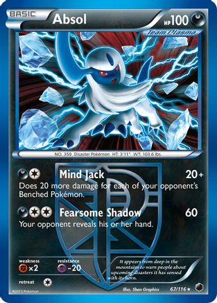 Absol (Team Plasma) (67/116) - [BW: Plasma Freeze] Holofoil Pokemon Single Pokémon