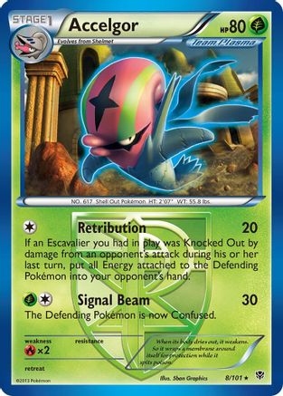 Accelgor (Team Plasma) (8/101) - [BW: Plasma Blast] Reverse Holofoil Pokemon Single Pokémon