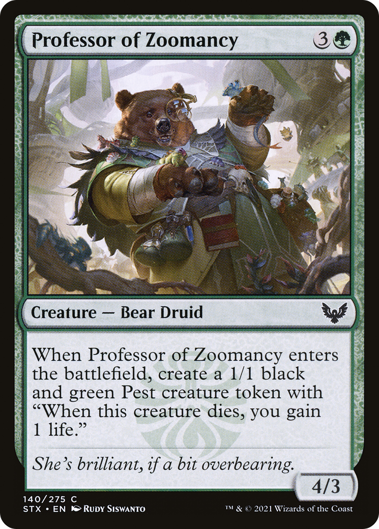 Professor of Zoomancy (STX-140) [Strixhaven: School of Mages] Foil MTG Single Wizards of the Coast