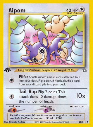 Aipom (26/111) 1st Edition [Vintage: Neo Genesis] Pokemon Single Pokémon