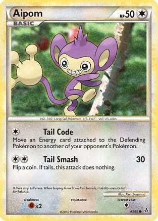 Aipom (/95) Reverse Holofoil [HGSS: Unleashed] Pokemon Single Pokémon