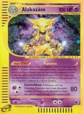 Alakazam (1) (/165) Reverse Holofoil [Vintage: Expedition] Pokemon Single Pokémon