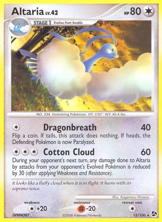 Altaria (/106) Reverse Holofoil [DP: Great Encounters] Pokemon Single Pokémon