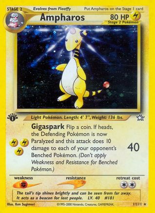 Ampharos (1/111) - [Vintage: Neo Genesis] 1st Edition Holofoil Pokemon Single Pokémon