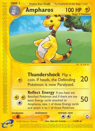 Ampharos (1/147) - [Vintage: Aquapolis] Reverse Holofoil Pokemon Single Pokémon