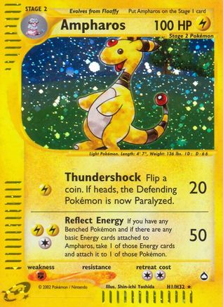 Ampharos (H1) (H1/147) - [Vintage: Aquapolis] Holofoil Pokemon Single Pokémon