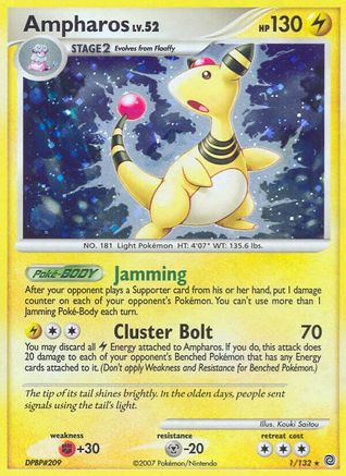 Ampharos (1/132) - [DP: Secret Wonders] Reverse Holofoil Pokemon Single Pokémon