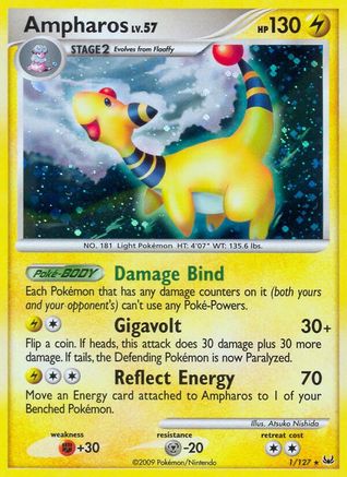 Ampharos (1/127) - [Platinum: Base set] Holofoil Pokemon Single Pokémon