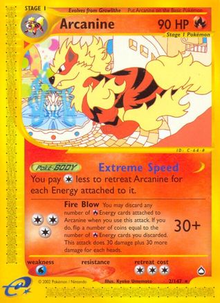 Arcanine (/147) Reverse Holofoil [Vintage: Aquapolis] Pokemon Single Pokémon