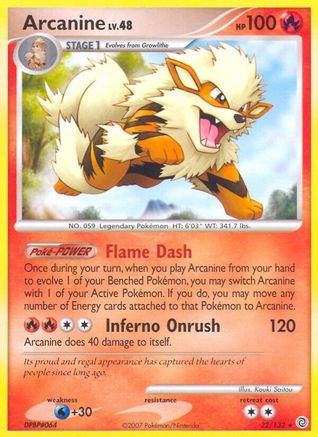 Arcanine (22/132) Reverse Holofoil [DP: Secret Wonders] Pokemon Single Pokémon