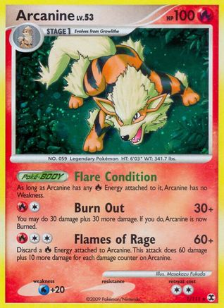 Arcanine (/111) Reverse Holofoil [Platinum: Rising Rivals] Pokemon Single Pokémon