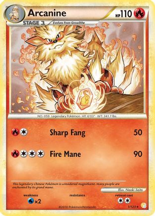 Arcanine (1/123) Reverse Holofoil [HGSS: Base Set] Pokemon Single Pokémon