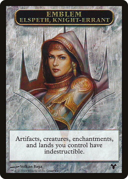 Emblem - Elspeth, Knight-Errant // Soldier Double-Sided Token (MD1-4 // 1) [Tokens] Modern Event Deck 2014 Tokens MTG Single Wizards of the Coast