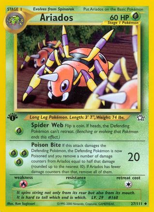 Ariados (27/111) 1st Edition [Vintage: Neo Genesis] Pokemon Single Pokémon