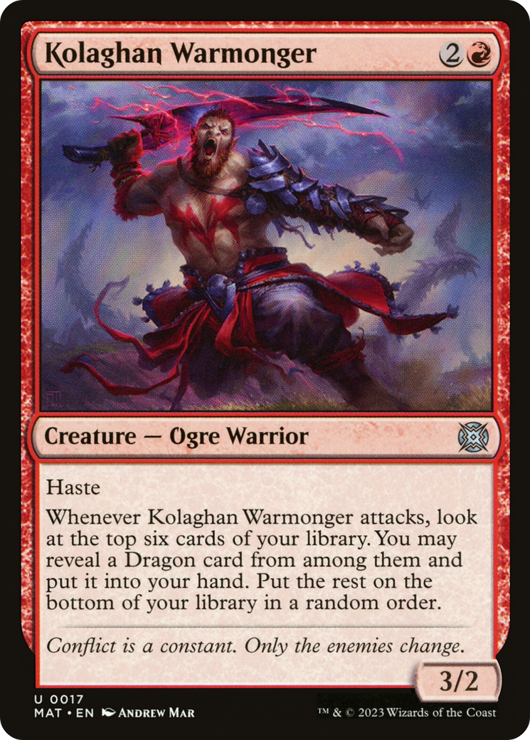 Kolaghan Warmonger (MAT-017) [March of the Machine: The Aftermath] Foil MTG Single Wizards of the Coast