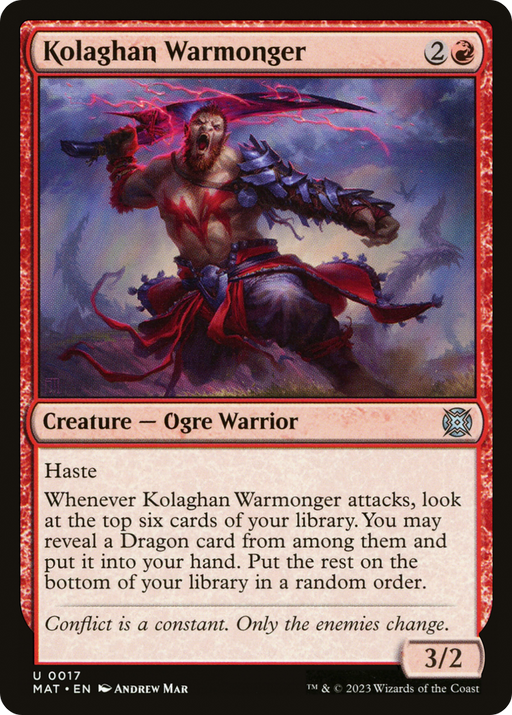 Kolaghan Warmonger (MAT-017) [March of the Machine: The Aftermath] Foil MTG Single Wizards of the Coast