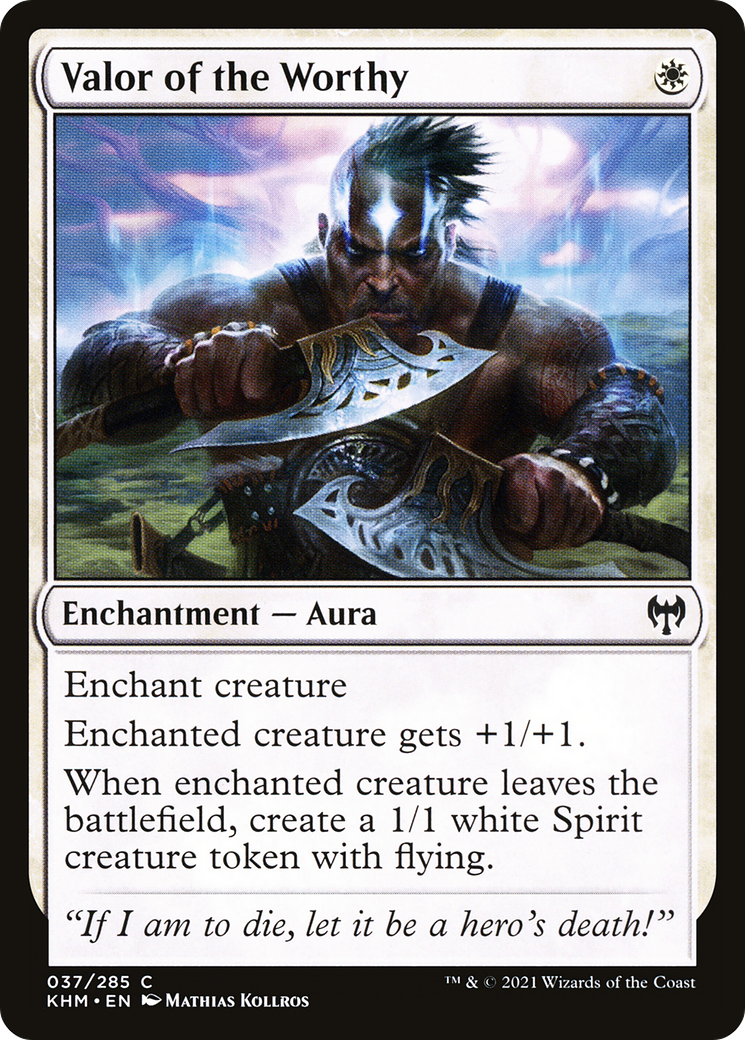Valor of the Worthy (KHM-037) [Kaldheim] MTG Single Wizards of the Coast