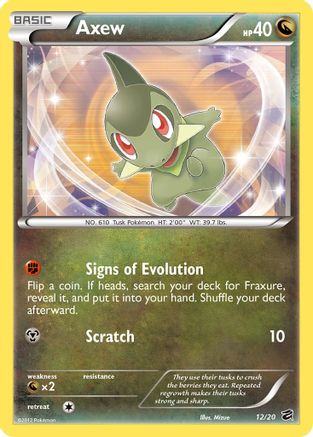 Axew (12) (/20) Holofoil [BW: Dragon Vault] Pokemon Single Pokémon