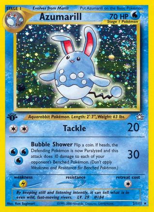 Azumarill (2/111) - [Vintage: Neo Genesis] 1st Edition Holofoil Pokemon Single Pokémon
