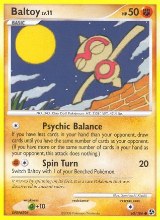 Baltoy (60/106) Reverse Holofoil [DP: Great Encounters] Pokemon Single Pokémon