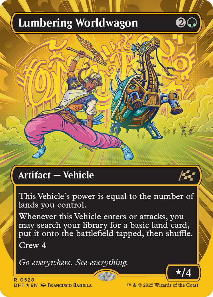 Lumbering Worldwagon (First-Place Foil) (DFT-528) [Aetherdrift] (Borderless) Foil MTG Single Wizards of the Coast
