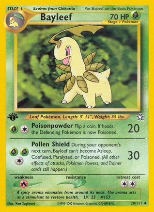 Bayleef (28/111) 1st Edition [Vintage: Neo Genesis] Pokemon Single Pokémon
