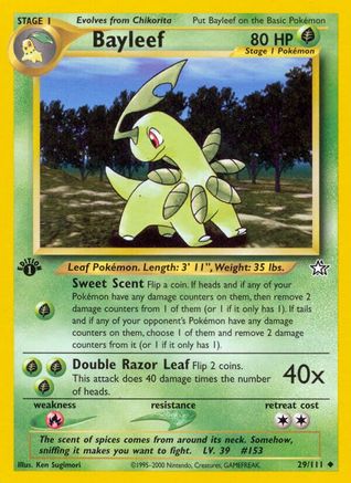 Bayleef (29/111) 1st Edition [Vintage: Neo Genesis] Pokemon Single Pokémon