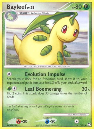 Bayleef (41/123) Reverse Holofoil [DP: Mysterious Treasures] Pokemon Single Pokémon