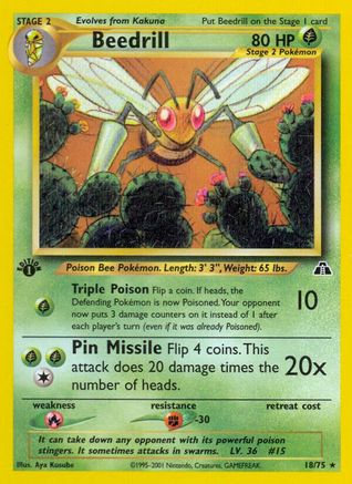 Beedrill (18/75) 1st Edition [Vintage: Neo Discovery] Pokemon Single Pokémon