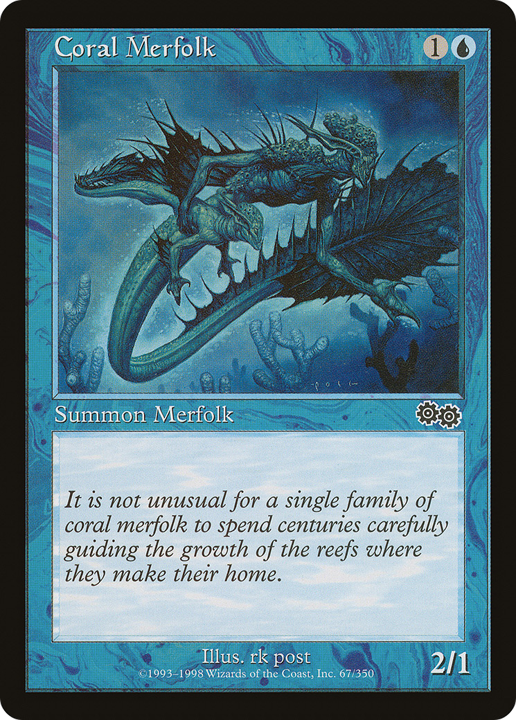 Coral Merfolk (USG-067) [Urza's Saga] MTG Single Wizards of the Coast