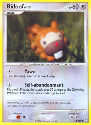 Bidoof (54/100) Reverse Holofoil [DP: Stormfront] Pokemon Single Pokémon