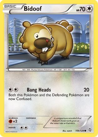 Bidoof (106/124) Reverse Holofoil [BW: Dragons Exalted] Pokemon Single Pokémon