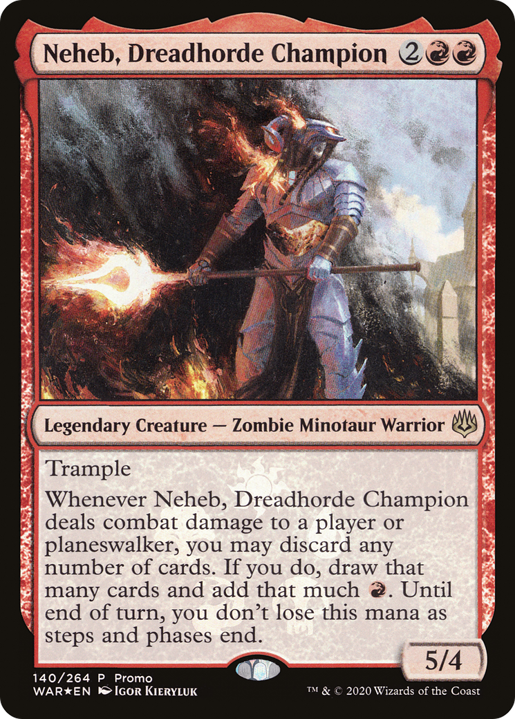 Neheb, Dreadhorde Champion (MEDIA-140) [War of the Spark Promos] Foil MTG Single Wizards of the Coast