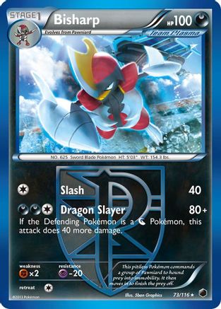 Bisharp (Team Plasma) (73) (/116) Reverse Holofoil [BW: Plasma Freeze] Pokemon Single Pokémon