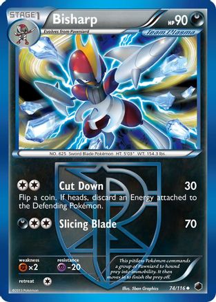 Bisharp (Team Plasma) (74) (/116) Reverse Holofoil [BW: Plasma Freeze] Pokemon Single Pokémon