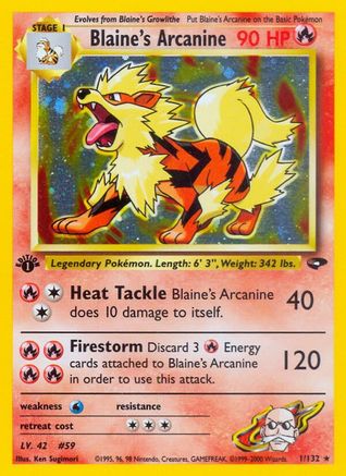 Blaine's Arcanine (1/132) 1st Edition Holofoil [Vintage: Gym Challenge] Pokemon Single Pokémon
