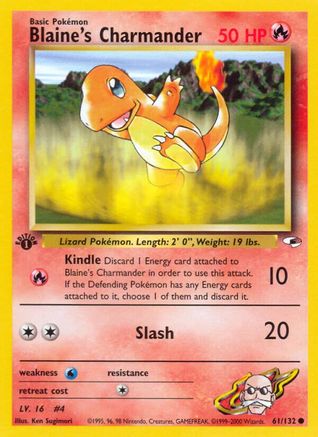 Blaine's Charmander (61/132) 1st Edition [Vintage: Gym Heroes] Pokemon Single Pokémon