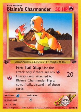 Blaine's Charmander (60/132) 1st Edition [Vintage: Gym Challenge] Pokemon Single Pokémon