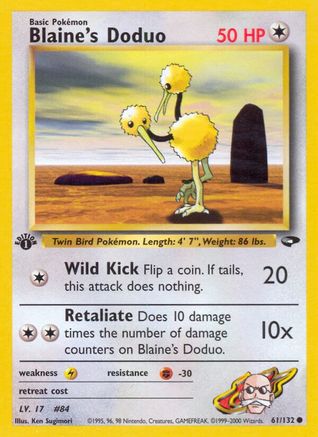 Blaine's Doduo (61/132) 1st Edition [Vintage: Gym Challenge] Pokemon Single Pokémon