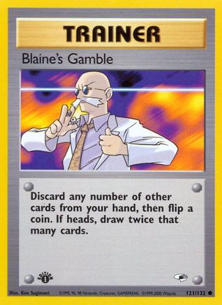 Blaine's Gamble (121/132) 1st Edition [Vintage: Gym Heroes] Pokemon Single Pokémon