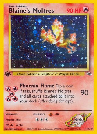 Blaine's Moltres (1/132) 1st Edition Holofoil [Vintage: Gym Heroes] Pokemon Single Pokémon