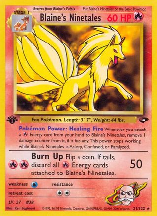 Blaine's Ninetales (21/132) 1st Edition [Vintage: Gym Challenge] Pokemon Single Pokémon