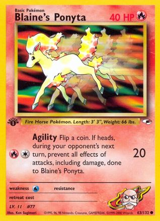 Blaine's Ponyta (63/132) 1st Edition [Vintage: Gym Heroes] Pokemon Single Pokémon
