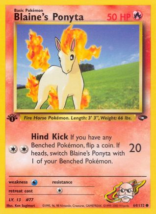 Blaine's Ponyta (64/132) 1st Edition [Vintage: Gym Challenge] Pokemon Single Pokémon