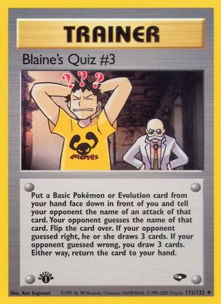 Blaine's Quiz #3 (112/132) 1st Edition [Vintage: Gym Challenge] Pokemon Single Pokémon