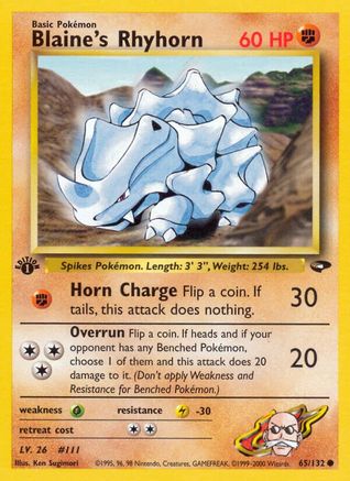 Blaine's Rhyhorn (65/132) 1st Edition [Vintage: Gym Challenge] Pokemon Single Pokémon
