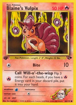 Blaine's Vulpix (66/132) 1st Edition [Vintage: Gym Challenge] Pokemon Single Pokémon